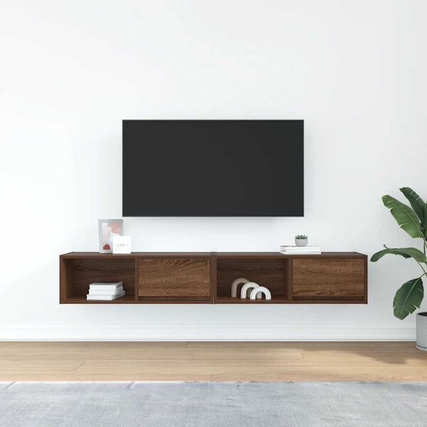 vidaXL TV-Schr&auml;nke 2Stk. Braun Eichen-Optik 80x31x25,5cm Holzwerkstoff
