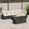 vidaXL Gartensofa-set Schwarz und Creme 55 x 55 x 37 cm Poly-Rattan