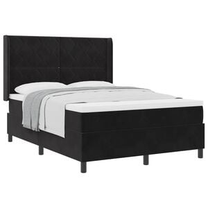 vidaXL Boxspringbett mit Kopfteil Schwarz 140 x 200 cm Samt