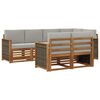 vidaXL Outdoor-Sofagarnitur 7 stk. 7-Sitzer Natur und Hellgrau