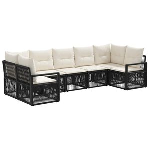 vidaXL Gartensofa-set 7 stk. 7-Sitzanzahl Schwarz Poly-Rattan
