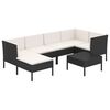 vidaXL 7-tlg. Garten-Lounge-Set mit Auflagen Poly Rattan Schwarz