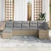 vidaXL Gartensofa-set 7 pcs Beige Poly-Rattan