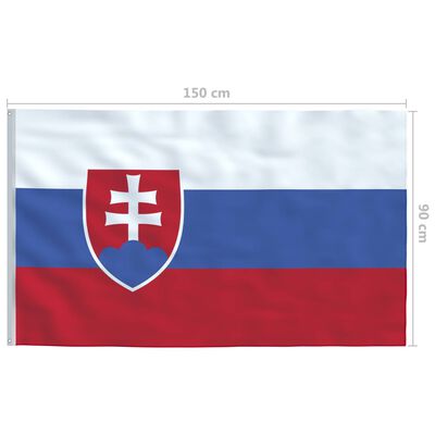 vidaXL Flagge der Slowakei und Mast Aluminium 4 m