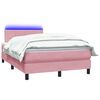 vidaXL Boxspringbett mit Matratze & LED Rosa 120x220 cm Samt