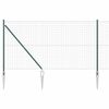 vidaXL Euro-Zaun mit Stacheln 10 x 1,4 m PVC-beschichteter Stahl Gr&uuml;n