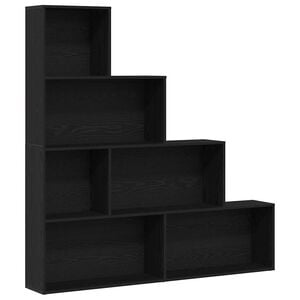 vidaXL B&uuml;cherregal Schwarz Eichen-Optik 155 x 24 x 160 cm