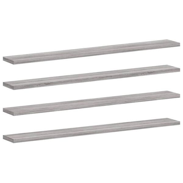 vidaXL Wandregale 4 Stk. Grau Sonoma 80x10x1,5 cm Holzwerkstoff