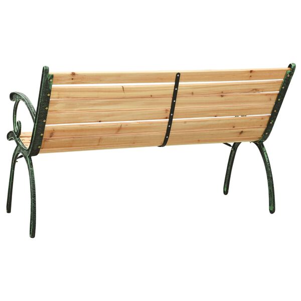 vidaXL Gartenbank 123 cm Gusseisen und Massivholz Tanne