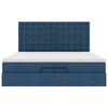 vidaXL Ottoman-Bett mit Matratzen Blau 200x200 cm Stoff