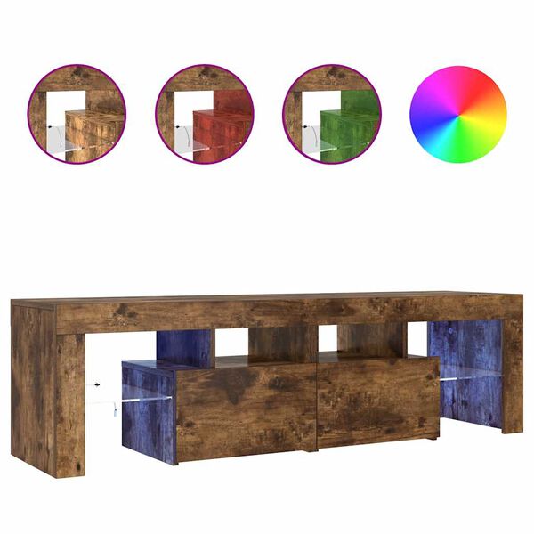 vidaXL TV-Schrank mit LED-Leuchten R&auml;uchereiche 140x36,5x40 cm