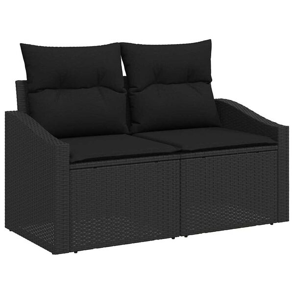 vidaXL Garten-Sofa-Set 6 pcs Schwarz