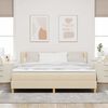 vidaXL Boxspringbett mit Matratze Creme 180 x 200 cm Stoff