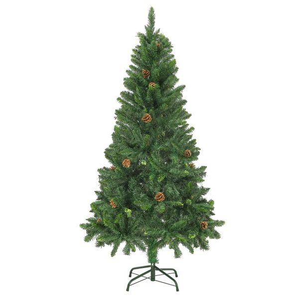 vidaXL Künstlicher Weihnachtsbaum mit Kiefernzapfen Grün 150 cm