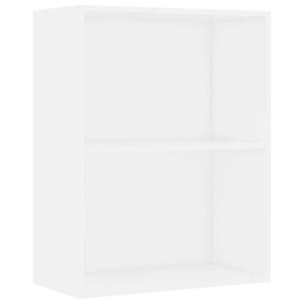 vidaXL Bücherregal 2 Fächer Weiß 60x30x76,5 cm Holzwerkstoff