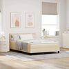 vidaXL Boxspringbett mit Kopfteil Creme 140 x 190 cm Stoff