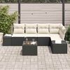vidaXL Garten-Sofa-Set mit Kissen mit Speicher 6 pcs Braun und Creme