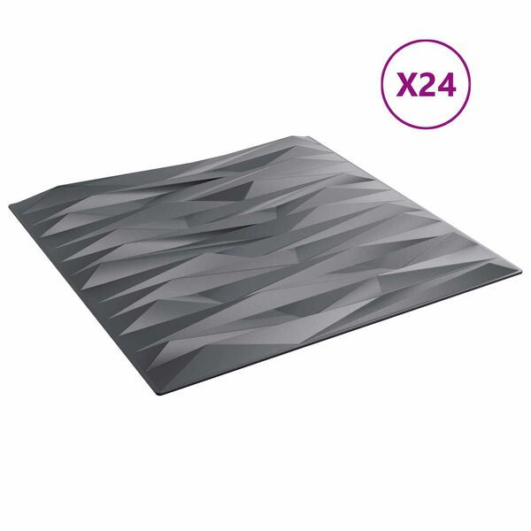 vidaXL Wandpaneele 24 pcs Steingrau 50 x 50 cm XPS Schaum