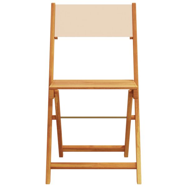 vidaXL 3-tlg. Bistro-Set Beige Stoff und Massivholz