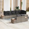 vidaXL Gartensofa-set mit Kissen 8 pcs Grau Poly Rattan