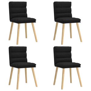 vidaXL Esszimmerst&uuml;hle 4 Stk. Schwarz Stoff