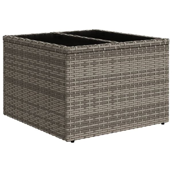 vidaXL 11-teiliges Gartensofa-Set mit Kissen, grau, Polyrattan