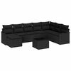 vidaXL Gartensofa-set 9 pcs Schwarz Poly-Rattan