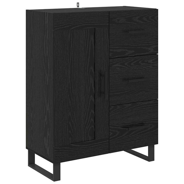 vidaXL Sideboard mit Schubladen Schwarz Eichen-Optik 69,5 x 34 x 90 cm