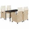 vidaXL 5-tlg. Garten-Essgruppe mit Kissen Beige Poly Rattan