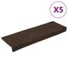 vidaXL Stufenmatten Selbstklebend 15 Stk. 65x21x4 cm Braun Rechteckiger Rand