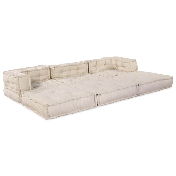 vidaXL Modulares Sofa 3 pcs Creme Stoff