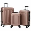 vidaXL Koffer 3 stk. Ros&eacute;gold 50 x 31 x 78 cm ABS Kunststoff