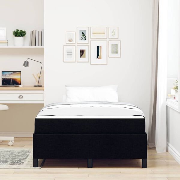 vidaXL Boxspringbett Schwarz 120 x 190 cm Stoff