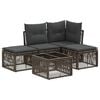 vidaXL Gartensofa-set 5 stk. Grau Poly-Rattan
