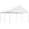 vidaXL Pavillon mit Dach Wei&szlig; 4,46x4,08x3,22 m Polyethylen