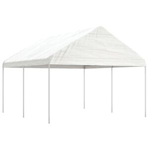 vidaXL Pavillon mit Dach Wei&szlig; 4,46x4,08x3,22 m Polyethylen