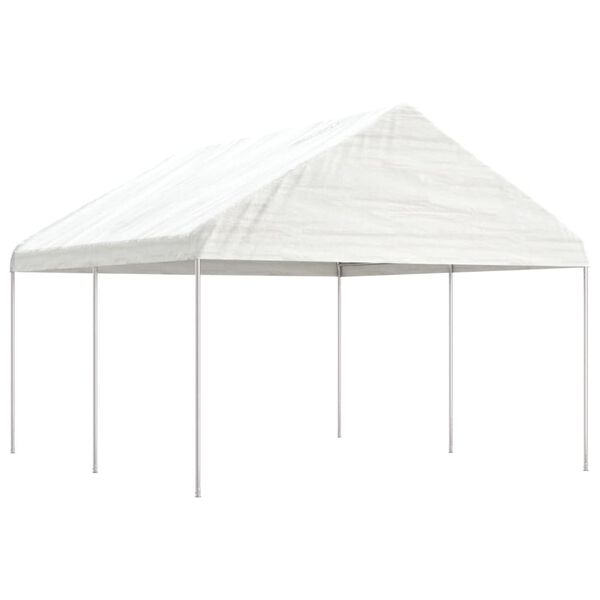 vidaXL Pavillon mit Dach Wei&szlig; 4,46x4,08x3,22 m Polyethylen