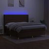 vidaXL Boxspringbett mit Matratze & LED Dunkelbraun 160x200 cm Stoff
