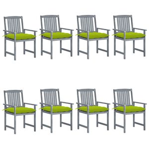 vidaXL Gartenst&uuml;hle mit Kissen 8 Stk. Massivholz Akazie Grau