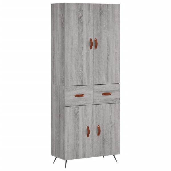 vidaXL Highboard Grau Sonoma 69,5x34x180 cm Holzwerkstoff