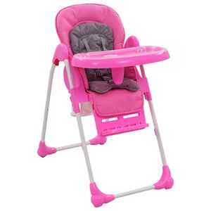 vidaXL Baby-Hochstuhl Rosa und Grau