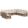 vidaXL Gartensofa-set 10 stk. Beige Poly-Rattan