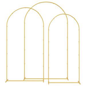 vidaXL Hochzeitsbogen 3 stk. Gold 120 x 40 x 217 cm Stahl