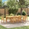 vidaXL Garten Essgruppe 9 St&uuml;ck Braun Massives Teakholz