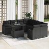 vidaXL Gartensofa-set mit Kissen 9 pcs Schwarz Poly-Rattan