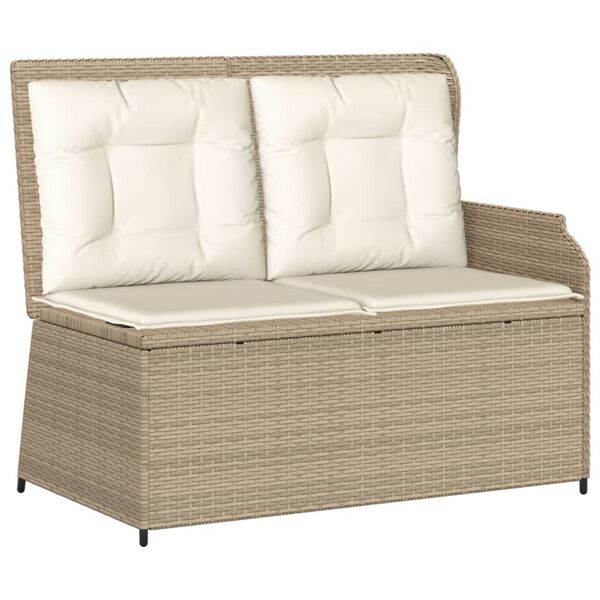 vidaXL 4-tlg. Garten-Lounge-Set mit Kissen Beige Poly Rattan