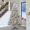 vidaXL K&uuml;nstlicher Weihnachtsbaum Gr&uuml;n und Wei&szlig; 270 cm PVC und Metall
