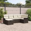 vidaXL Gartensofa-set mit Kissen 6 pcs Braun und Creme Poly-Rattan