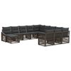 vidaXL Gartensofa-set 12 pcs Grau Poly-Rattan