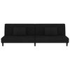 vidaXL Schlafsofa 2-Sitzer mit 2 Kissen und Fu&szlig;hocker Schwarz Samt